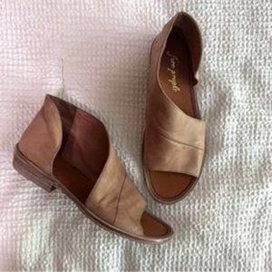 Free People Mont Blanc Leather Sandals, Tan Size 37